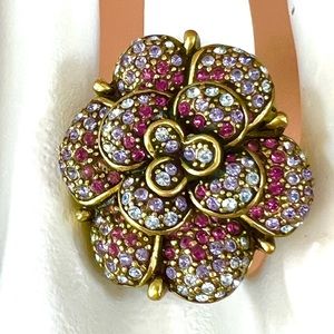 Heidi Daus 🆕 Size 8 “Petal Profusion” Swarovski Crystals flower ring